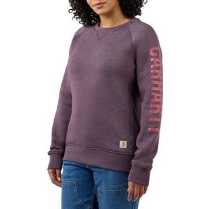Carhartt Women's Sweatshirt Blackberry Crewneck Relaxed Fit Graphic Size Large